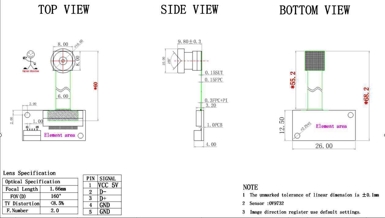 1MP HD OV9732 720P Flexible USB Camera Module For Recognition Machine